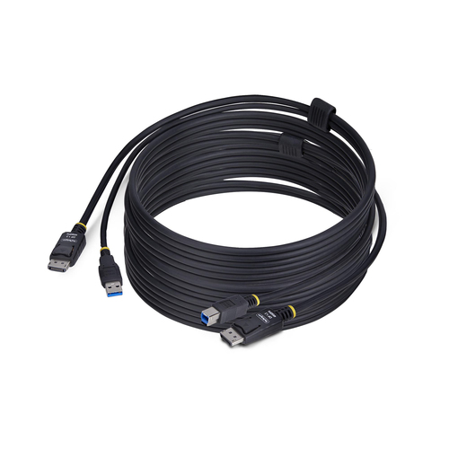 StarTech.com 10ft (3m) DisplayPort and USB 5Gbps KVM Cable, 4K 60Hz, Universally Compatible DP 1.2/USB 3.0 Combo Cable for KVM Switches
