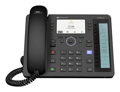 AudioCodes Teams C436HD IP-Phone PoE GbE black with integrated Dual Band Wi-Fi
