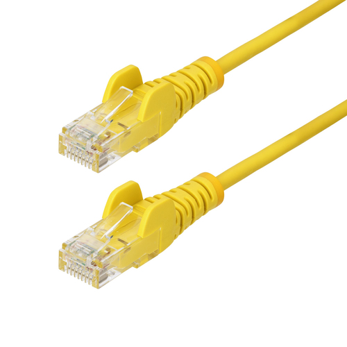 StarTech.com 10m Yellow Slim CAT6 Ethernet Cable, Snagless, 100W PoE, UTP, LSZH, 28AWG Pure Bare Copper Wire, Slim RJ45 Network Patch Cord w/Strain Reliefs, Individually Tested