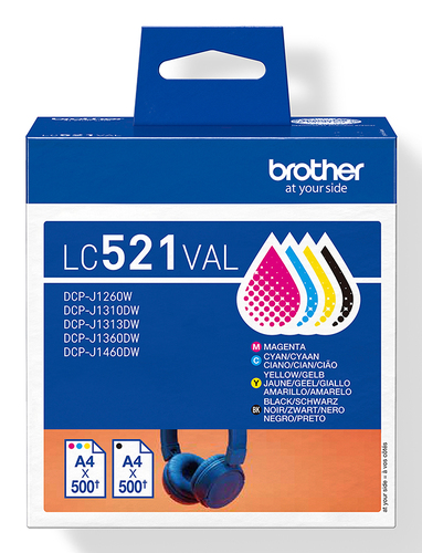 Brother LC521VAL Genuine Ink Cartridge Value Pack