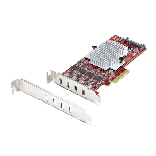 StarTech.com 4-Port USB Type-C PCIe Card, USB 3.2 10Gbps, USB-C PCI Express Expansion Card, 4x Independent USB Controllers, Windows/Linux/macOS, TAA-Compliant