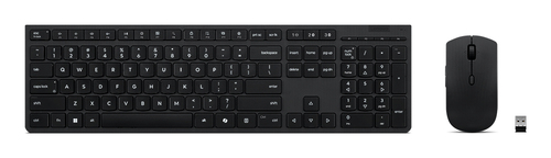 Lenovo 4X31R64340 keyboard Mouse included Office RF Wireless + Bluetooth Portuguese Black