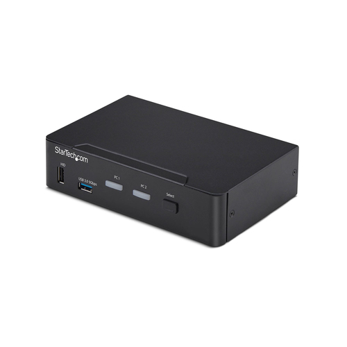 StarTech.com 2-Port DisplayPort KVM Switch, 4K 60Hz, DP 1.2, EDID Management, 2-Port USB 3.0 Hub, 4x USB HID Ports, TAA Compliant