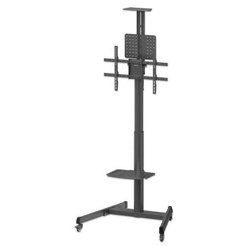 Manhattan Trolley Mount Stand for TV & Monitors (crank handle height adjust), For screens: 37" to 65", VESA compatibility: all between 200x200 to 600x400mm -check the dimensions of the four mounting holes on back of screen to ensure it fits, Max 70kg,1120 to 1570mm
