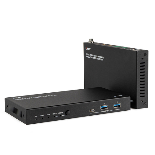 Lindy 100m Cat.6A 2 Host USB 3.2 Gen 1 & HDMI 4K60 HDBaseT Extender