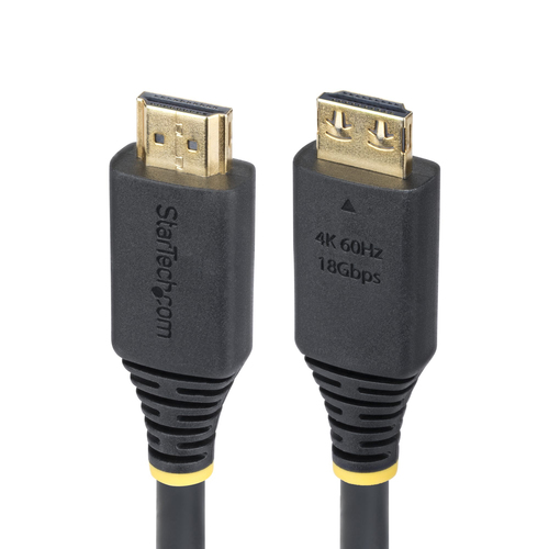 StarTech.com 1m (3ft) High Speed HDMI Cable with Gripping Connectors, 4K 60Hz/1440p 144Hz, HDR10/HDCP 2.2/ARC, 18Gbps, UHD HDMI Cord for TV/Monitor/Display, TPE Jacket