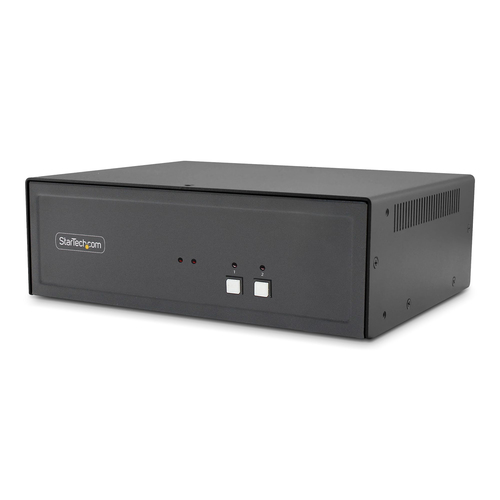 StarTech.com Secure 2-Port Quad-Monitor KVM Switch, 2x DisplayPort In to 4x HDMI Out, 4K 30Hz, NIAP 4.0 Desktop KVM, CAC, Metal Housing, Made in the USA