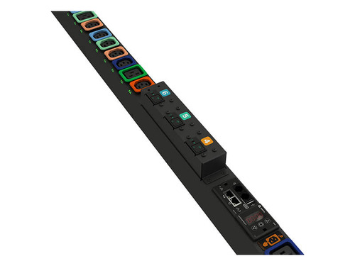 Vertiv Geist Universal Rack PDU with Next Generation IMD, 32A-63A, 208V-415V, (18) U-Lock C13 and (12) U-Lock C19 Receptacles, 22kW, VP7UV0A0