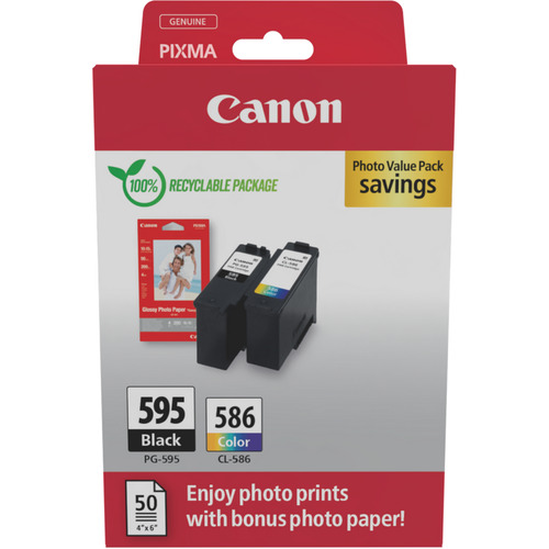 Canon PG595/CL586 PVP ink cartridge 2 pc(s) Original Black, Cyan, Magenta, Yellow