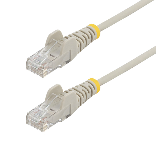 StarTech.com 25cm Gray Slim CAT6 Ethernet Cable, Snagless, 100W PoE, UTP, LSZH, 28AWG Pure Bare Copper Wire, Slim RJ45 Network Patch Cord w/Strain Reliefs, Individually Tested