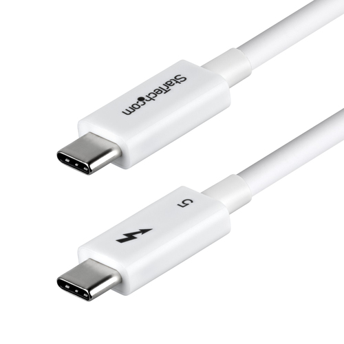 StarTech.com 2.6ft (80cm) Thunderbolt 5 Cable, 80Gbps/Up to 120Gbps, 240W PD, 8K 60Hz, Certified Thunderbolt Cable, Compatible w/Thunderbolt 4/USB4/USB-C - White