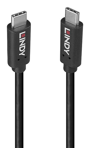 Lindy 36975 USB cable USB 3.2 Gen 2x2 1.5 m USB C 20 Gbit/s 100 W Black