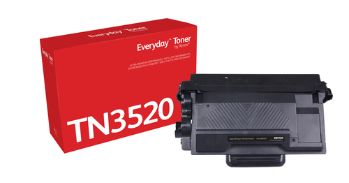 EverydayTM Black Toner by Xerox compatible with Brother TN3520, Jumbo capacity