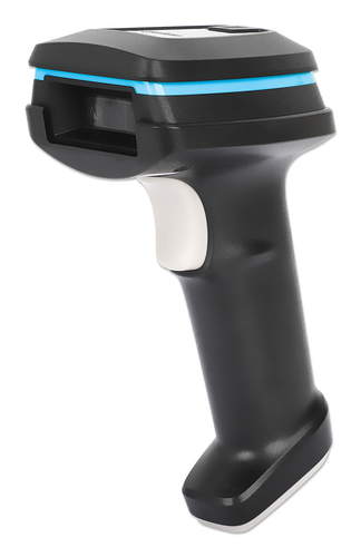 Manhattan 2D Long Range LED Barcode Scanner, USB, 450mm Scan Depth, Max Ambient Light 100,000 lux (sunlight), Supports symbologies - 1D (x21 versions) and 2D (x10 versions), Scanner RJ45 to USB 1.8m cable (most popular type, which is USB-A), Black, 3 Year Warranty