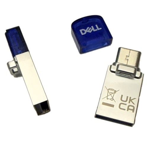 DELL AD564594 USB flash drive 64 GB USB Type-A / USB Type-C 3.2 Gen 1 (3.1 Gen 1) Blue, Silver