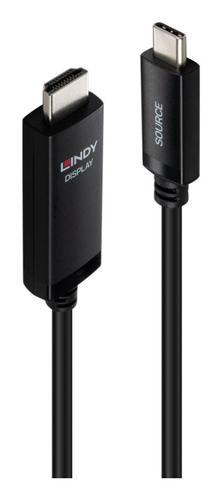 Lindy 43436 video cable adapter 5 m USB Type-C HDMI Black