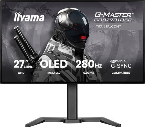 iiyama G-MASTER GOB2701QSC-B1 computer monitor 68.6 cm (27") 2560 x 1440 pixels 2K Ultra HD OLED Black
