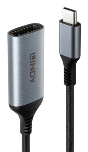 Lindy 43426 video cable adapter 0.15 m USB Type-C DisplayPort Grey, Black