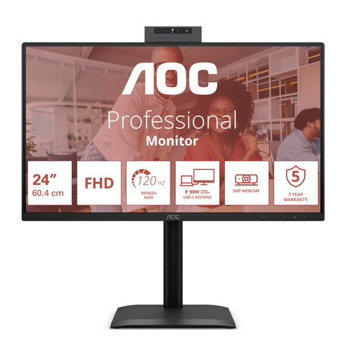 AOC 24E4CW computer monitor 60.5 cm (23.8") 1920 x 1080 pixels Full HD LCD Black