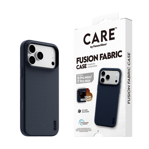 PanzerGlass CARE™ by ® Fusion Fabric Case Blue w. MagSafe iPhone 18 Pro Max | 17 Pro Max