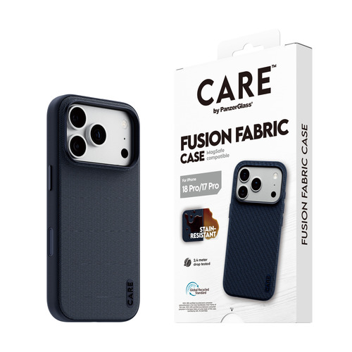 PanzerGlass CARE™ by ® Fusion Fabric Case Blue w. MagSafe iPhone 18 Pro | 17 Pro