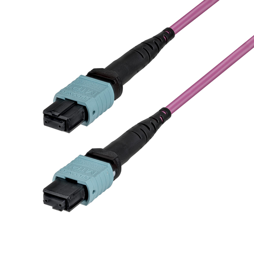 StarTech.com 2m (6ft) MTP®/MPO Fiber Optic Cable, 12F Type-B, OM4 Multimode MTP/PC Female Fiber Patch Cable, 50/125µm, OFNP Plenum, MTP-12 Fiber Jumper Cord