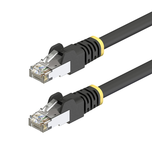StarTech.com 2m Black Cat6A Outdoor Ethernet Cable, Snagless RJ45, S/FTP, 23AWG Pure Bare Copper, 500MHz, Shielded Outdoor Rated Patch Cord, UV Resistant