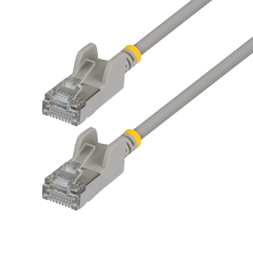 StarTech.com 1.5m Gray Ultra Slim Cat6A Ethernet Cable, Snagless, FTP, Pure Bare Copper Wire, 34AWG Slim RJ45 Network Patch Cord, Individually Tested