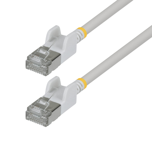 StarTech.com 1m White Ultra Slim Cat6A Ethernet Cable, Snagless, FTP, Pure Bare Copper Wire, 34AWG Slim RJ45 Network Patch Cord, Individually Tested