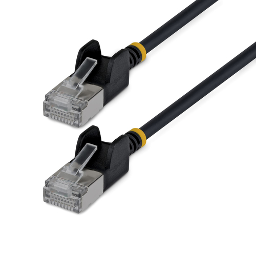 StarTech.com 3m Black Ultra Slim Cat6A Ethernet Cable, Snagless, FTP, Pure Bare Copper Wire, 34AWG Slim RJ45 Network Patch Cord, Individually Tested