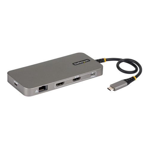StarTech.com USB4 Multiport Hub, Driverless Dual-HDMI 4K for macOS and Windows, 140W Power Delivery Charging, 3-Port 10Gbps Hub, Gigabit Ethernet, Mini Dock