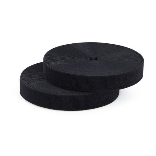 StarTech.com 2-Pack 50ft (15.2m) Hook and Loop Roll, 1in (2.5cm) Wide, Black, Cut-to-Size Reusable Cable Ties, Fastener Tape, Adjustable Fabric Wraps, Bulk Roll