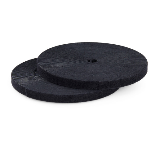 StarTech.com 2-Pack 50ft (15.2m) Hook and Loop Roll, 0.5in (1.2cm) Wide, Black, Cut-to-Size Reusable Cable Ties, Fastener Tape, Adjustable Fabric Wraps, Bulk Roll