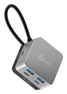 j5create JCD361 Flexible Ports USB-C® 4K144 HDMI™ Hub - Cube Plus 6 in 1, Black/Grey