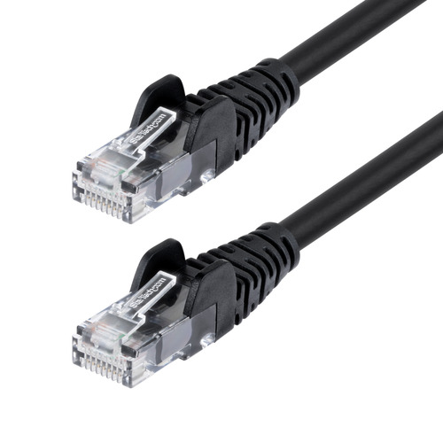 StarTech.com 25m Black Cat6 Ethernet Cable, Snagless, 100W PoE, UTP, 24AWG Pure Bare Copper Wire, RJ45 Network Patch Cord w/Strain Reliefs, Individually Tested