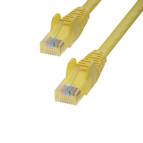 StarTech.com 1m Yellow Cat6 Ethernet Cable, Snagless, 100W PoE, UTP, 24AWG Pure Bare Copper Wire, RJ45 Network Patch Cord w/Strain Reliefs, Individually Tested