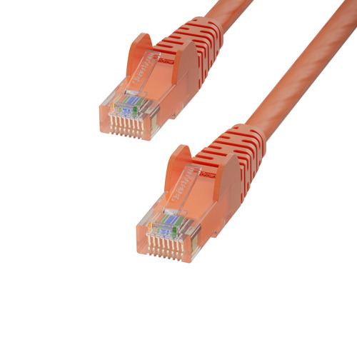StarTech.com 25cm Orange Cat6 Ethernet Cable, Snagless, 100W PoE, UTP, 24AWG Pure Bare Copper Wire, RJ45 Network Patch Cord w/Strain Reliefs, Individually Tested