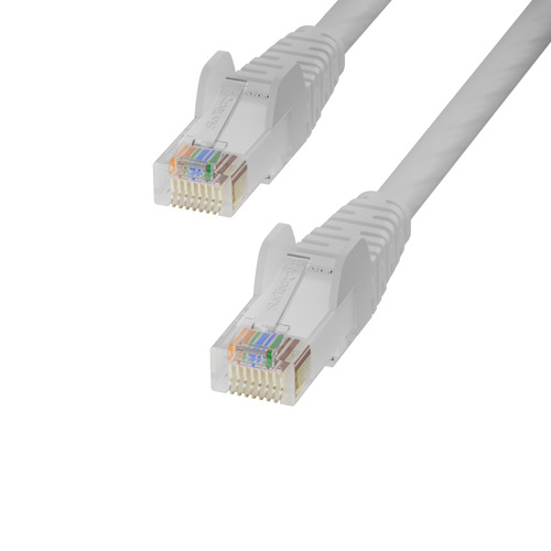 StarTech.com 25cm White Cat6 Ethernet Cable, Snagless, 100W PoE, UTP, 24AWG Pure Bare Copper Wire, RJ45 Network Patch Cord w/Strain Reliefs, Individually Tested