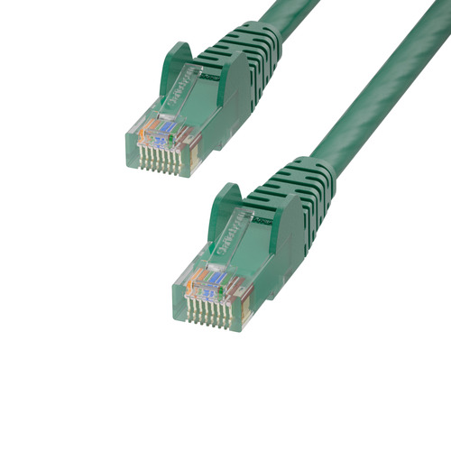 StarTech.com 50cm Green Cat6 Ethernet Cable, Snagless, 100W PoE, UTP, 24AWG Pure Bare Copper Wire, RJ45 Network Patch Cord w/Strain Reliefs, Individually Tested
