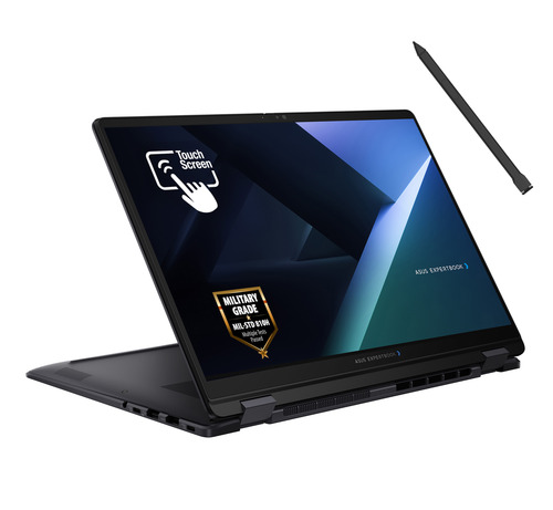 ASUS ExpertBook B5406FM-512XA Intel Core 5 320 Hybrid (2-in-1) 35.6 cm (14") Touchscreen WUXGA 16 GB LPDDR5x-SDRAM 256 GB SSD Wi-Fi 7 (802.11be) Windows 11 Pro Education Grey, Black QWERTY UK English