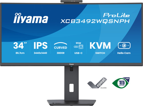 iiyama ProLite XCB3492WQSNPH computer monitor 86.4 cm (34") 3440 x 1440 pixels UltraWide Quad HD LED Black