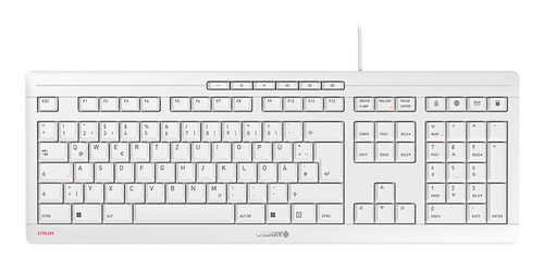 CHERRY STREAM keyboard Office USB QWERTZ German White