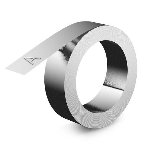 DYMO Rhino Aluminium Embossing Labels | 12 mm x 3.65 m | Self-Adhesive | Compatible with the Rhino M1011 Embosser | Weather Resistant | Ideal for DIY & Construction | Made in Europe