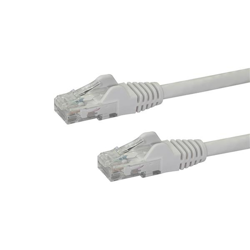 StarTech.com 100ft CAT6 Ethernet Cable - White CAT 6 Gigabit Ethernet Wire -250MHz 100W PoE RJ45 UTP Network/Patch Cord Snagless w/Strain Relief Individually Tested