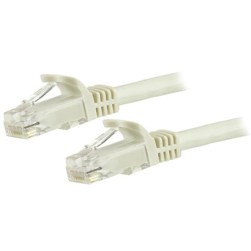 StarTech.com 15m CAT6 Ethernet Cable - White CAT 6 Gigabit Ethernet Wire -250MHz 100W PoE RJ45 UTP Network/Patch Cord Snagless w/Strain Relief Individually Tested