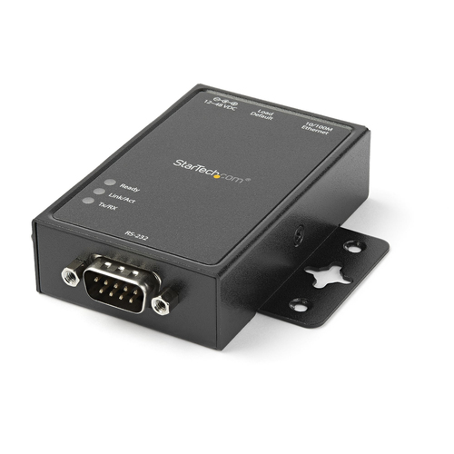 StarTech.com 1-Port Serial-to-IP Ethernet Device Server - RS232 - DIN Rail and Surface Mountable - Aluminum