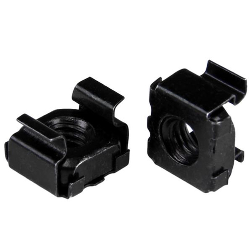 StarTech.com 100-Pack M6 Square Hole Cage Nuts and Installation Tool for 19" or 10" Server Racks, Cabinets and Enclosures, Black - TAA