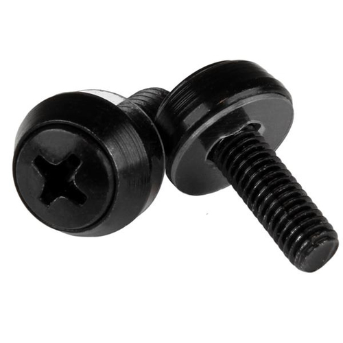 StarTech.com 50-Pack M5 12mm Screws, Mounting Screws for 19" or 10" Server Racks, Cabinets and Enclosures, Black - TAA