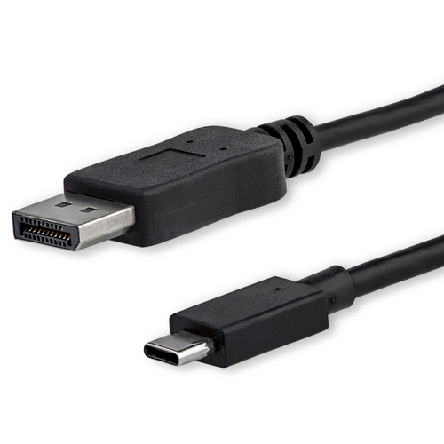 StarTech.com 3.3ft (1m) USB C to DisplayPort 1.2 Cable 4K 60Hz - USB-C to DisplayPort Adapter Cable - HBR2 - USB Type-C DP Alt Mode to DP Monitor Video Cable - Works with Thunderbolt - Black