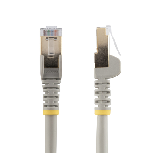 StarTech.com 0.50m CAT6a Ethernet Cable - 10 Gigabit Shielded Snagless RJ45 100W PoE Patch Cord - 10GbE STP Network Cable w/Strain Relief - Grey Individually Tested/Wiring is UL Certified/TIA